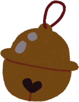 Cute Yellow Bell Illustration with Heart Detail
